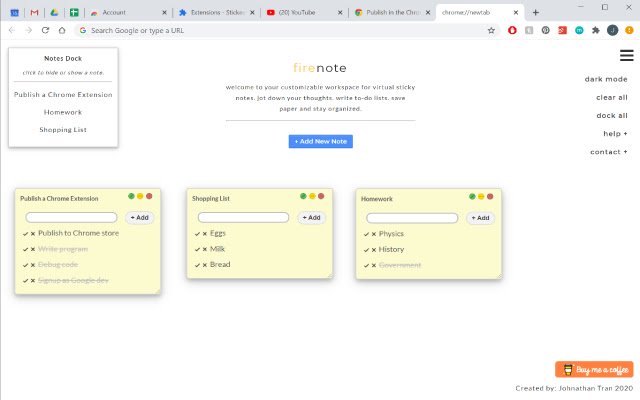 Firenote Update Testing  from Chrome web store to be run with OffiDocs Chromium online
