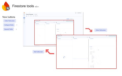 Firestore Tools: fullscreen browser, collapse fields  from Chrome web store to be run with OffiDocs Chromium online
