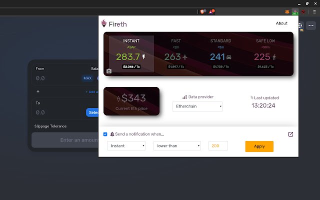 Fireth  from Chrome web store to be run with OffiDocs Chromium online