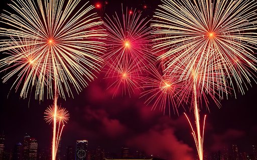 Fireworks glow red  from Chrome web store to be run with OffiDocs Chromium online