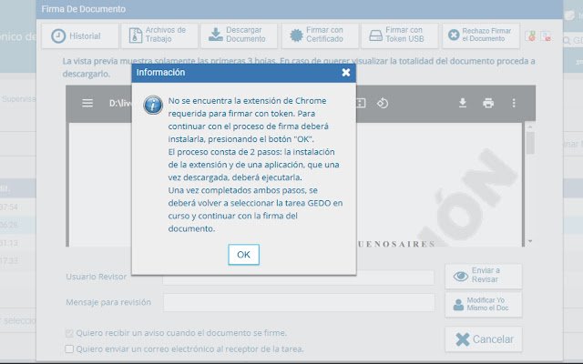 Firma con token GDEBA de la boutique en ligne Chrome à exécuter avec OffiDocs Chromium en ligne