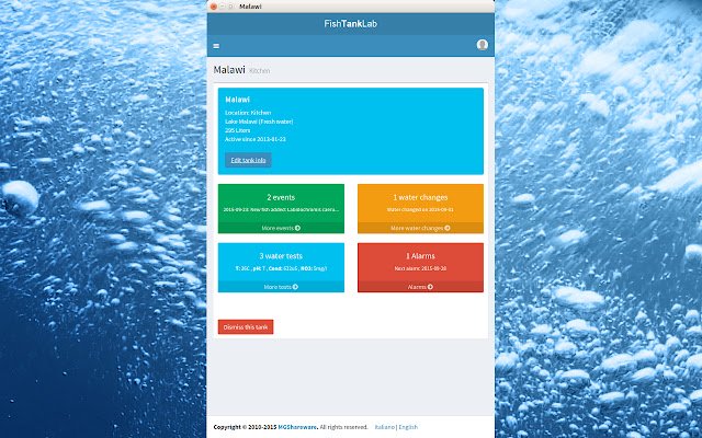 יומן אקווריום Fish Tank Lab מחנות האינטרנט של Chrome להפעלה עם OffiDocs Chromium באינטרנט