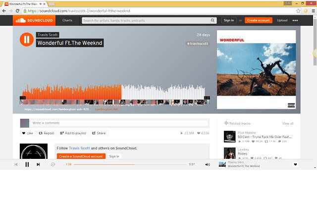 SoundCloud را از فروشگاه وب Chrome رفع کنید تا با OffiDocs Chromium به صورت آنلاین اجرا شود