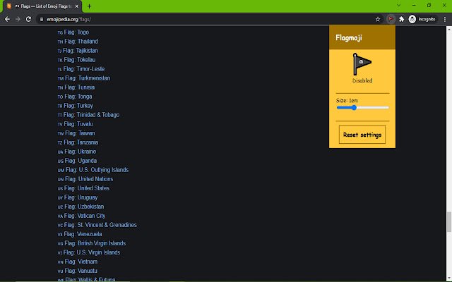 Flagmoji van de Chrome-webwinkel om te worden uitgevoerd met OffiDocs Chromium online