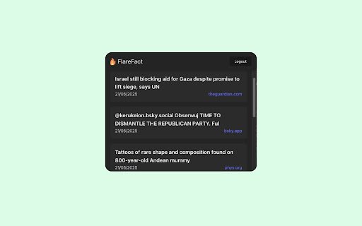 FlareFact  from Chrome web store to be run with OffiDocs Chromium online