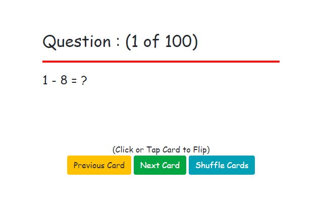 Flash Cards : Subtraction  from Chrome web store to be run with OffiDocs Chromium online