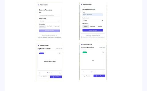 FlashGenius AI Flashcard Generator  from Chrome web store to be run with OffiDocs Chromium online