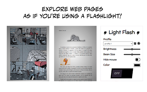 FlashLight  from Chrome web store to be run with OffiDocs Chromium online