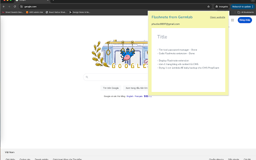 Flashnote  from Chrome web store to be run with OffiDocs Chromium online