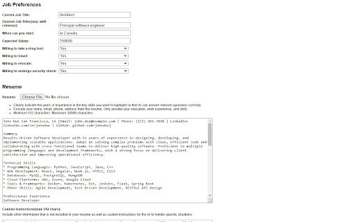 FlashPeak Job Application Assistant  from Chrome web store to be run with OffiDocs Chromium online