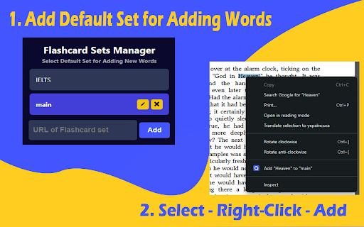 Flash Quizlet  from Chrome web store to be run with OffiDocs Chromium online