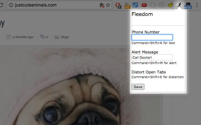 Fleedom dari kedai web Chrome untuk dijalankan dengan OffiDocs Chromium dalam talian