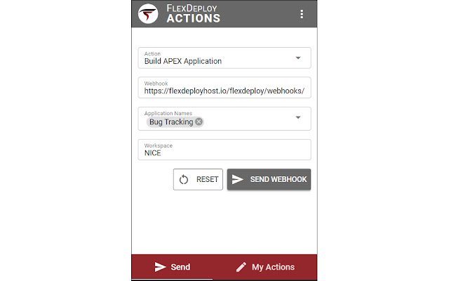 FlexDeploy Actions จาก Chrome เว็บสโตร์ที่จะรันด้วย OffiDocs Chromium ทางออนไลน์