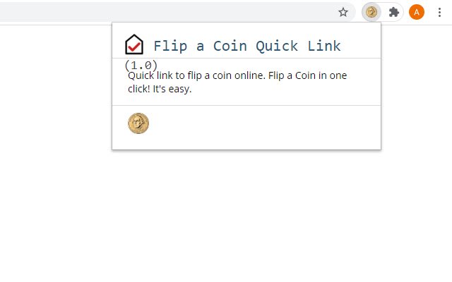 Flip a Coin Quick Link de la tienda web de Chrome para ejecutarse con OffiDocs Chromium en línea