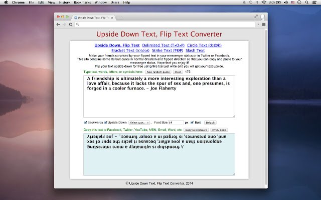 Flip Text ສໍາລັບສັງຄົມຈາກຮ້ານເວັບ Chrome ທີ່ຈະດໍາເນີນການກັບ OffiDocs Chromium ອອນໄລນ໌