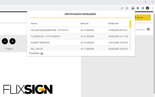 Flixsign Web PKI  from Chrome web store to be run with OffiDocs Chromium online