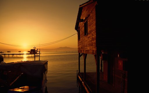 Floating house on the river  from Chrome web store to be run with OffiDocs Chromium online