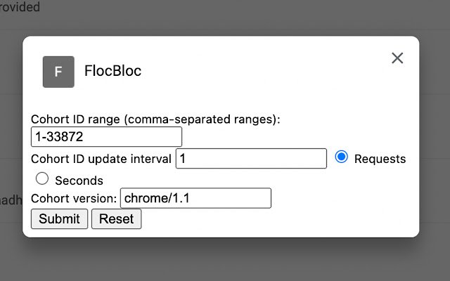 Chrome वेब स्टोर से FlocBloc को OffiDocs क्रोमियम ऑनलाइन के साथ चलाया जाएगा