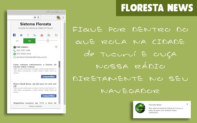 Floresta News.  from Chrome web store to be run with OffiDocs Chromium online