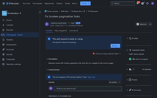 Flowie for Bitbucket Cloud from Chrome web store to be run with OffiDocs Chromium online Flowie for Bitbucket Cloud from Chrome web store to be run with OffiDocs Chromium online