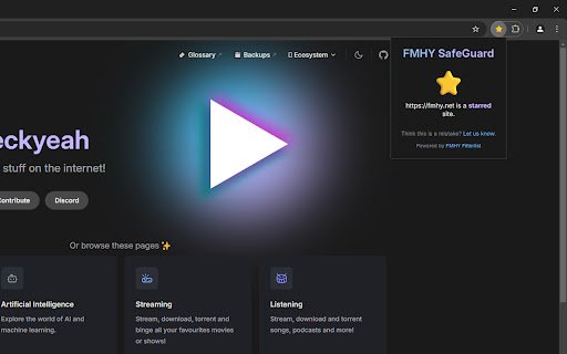 FMHY SafeGuard  from Chrome web store to be run with OffiDocs Chromium online