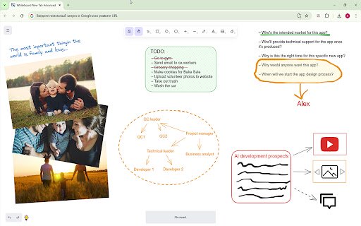 FocusBoard — New Tab Whiteboard  from Chrome web store to be run with OffiDocs Chromium online