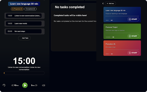 FocusBox: Pomodoro  Focus Timers Online  from Chrome web store to be run with OffiDocs Chromium online