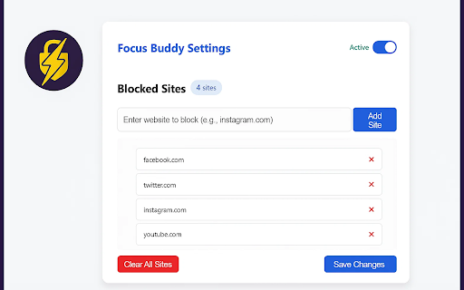 Focus Buddy  from Chrome web store to be run with OffiDocs Chromium online