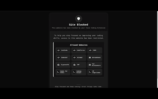Focus Coding  from Chrome web store to be run with OffiDocs Chromium online