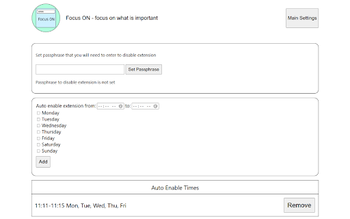 Focus ON what is important  from Chrome web store to be run with OffiDocs Chromium online Focus ON what is important  from Chrome web store to be run with OffiDocs Chromium online