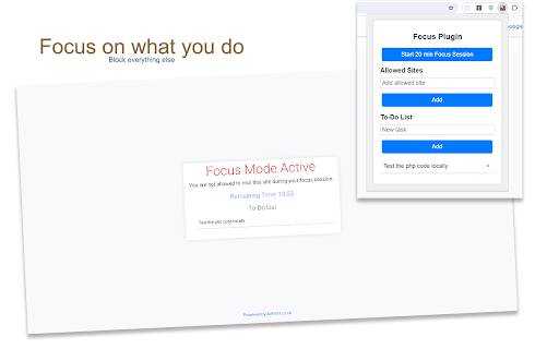 Focuss  from Chrome web store to be run with OffiDocs Chromium online