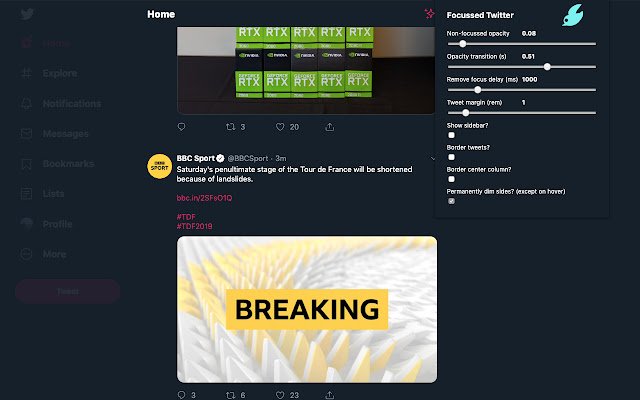 Gerichte Twitter vanuit de Chrome-webwinkel die wordt uitgevoerd met OffiDocs Chromium online