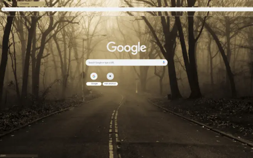 Foggy forest road  from Chrome web store to be run with OffiDocs Chromium online