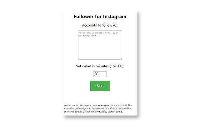 Follower for Instagram  from Chrome web store to be run with OffiDocs Chromium online
