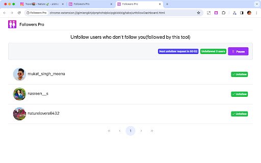 Followers Pro Auto Follow Unfollow  from Chrome web store to be run with OffiDocs Chromium online