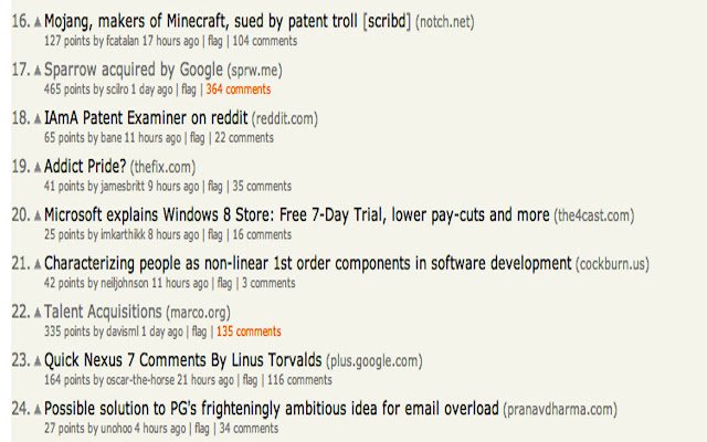 Follow Hackers  from Chrome web store to be run with OffiDocs Chromium online