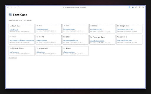 Font Case  from Chrome web store to be run with OffiDocs Chromium online
