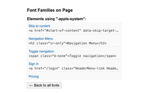 Font Family Detector  from Chrome web store to be run with OffiDocs Chromium online