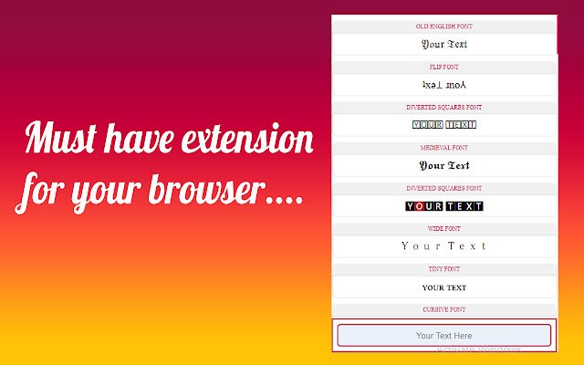 Font Generator  from Chrome web store to be run with OffiDocs Chromium online