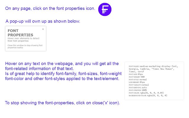 Sifat Fon daripada kedai web Chrome untuk dijalankan dengan OffiDocs Chromium dalam talian