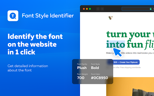 Font Style Identifier  from Chrome web store to be run with OffiDocs Chromium online