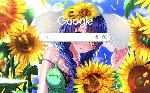 Food Wars Megumi Tadokoro Anime Girl Sunflower Anime Theme  from Chrome web store to be run with OffiDocs Chromium online