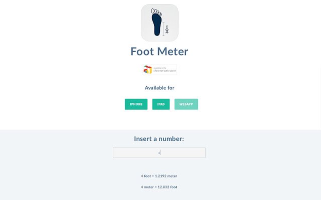 Foot Meter  from Chrome web store to be run with OffiDocs Chromium online