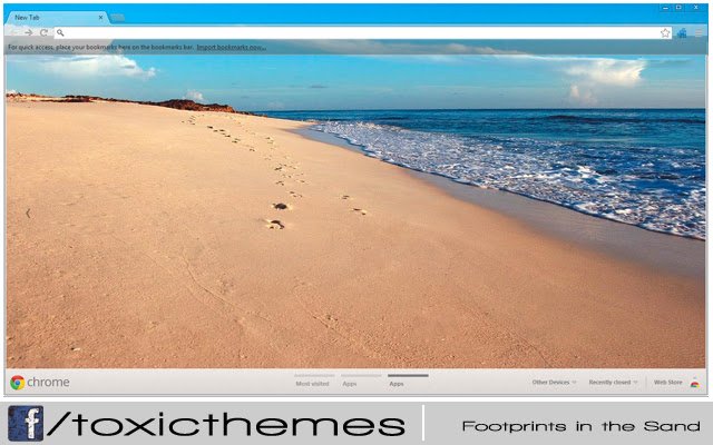 รอยเท้าบนผืนทรายจาก Chrome เว็บสโตร์ที่จะใช้งานร่วมกับ OffiDocs Chromium ออนไลน์