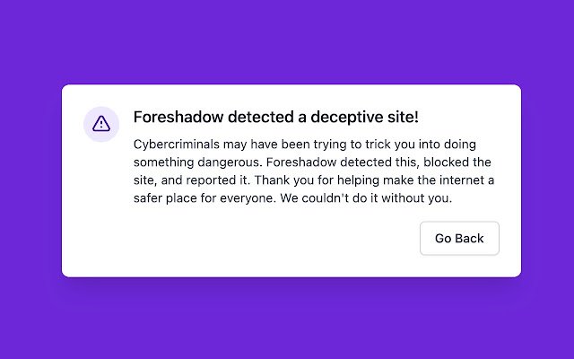 Foreshadow Anti Phishing từ cửa hàng Chrome trực tuyến sẽ được chạy với OffiDocs Chromium trực tuyến