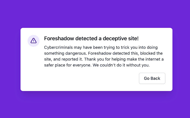 Foreshadow Anti Phishing ze sklepu internetowego Chrome do uruchomienia z OffiDocs Chromium online