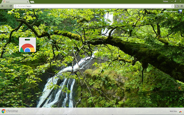 Forest waterfall  from Chrome web store to be run with OffiDocs Chromium online