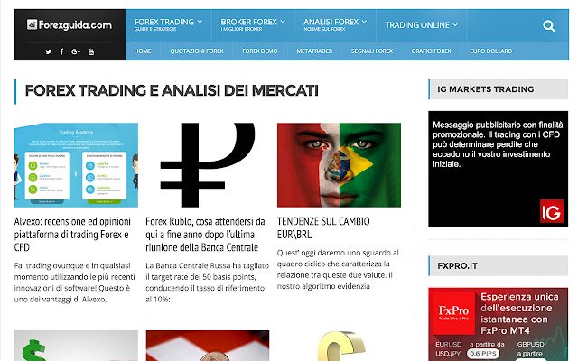 Forexguida.com La guida al forex en italiano de Chrome web store se ejecutará con OffiDocs Chromium en línea
