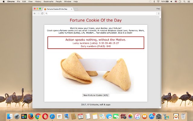 Fortune Cookie Of The Day из интернет-магазина Chrome будет работать с OffiDocs Chromium онлайн