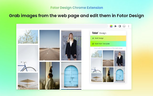 Fotor Design：来自 Chrome 网上商店的平面设计照片拼贴将与 OffiDocs Chromium 在线运行